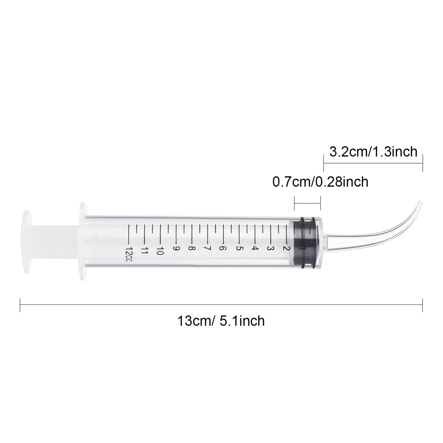 8 Pcs Syringe 12Cc Dental Irrigation Syringe with Curved Tip for Wisdom Teeth Measurement Disposable Water Oral Mouth Liquid Tonsil Stone Squirt Mouthwash Cleaner Syringes