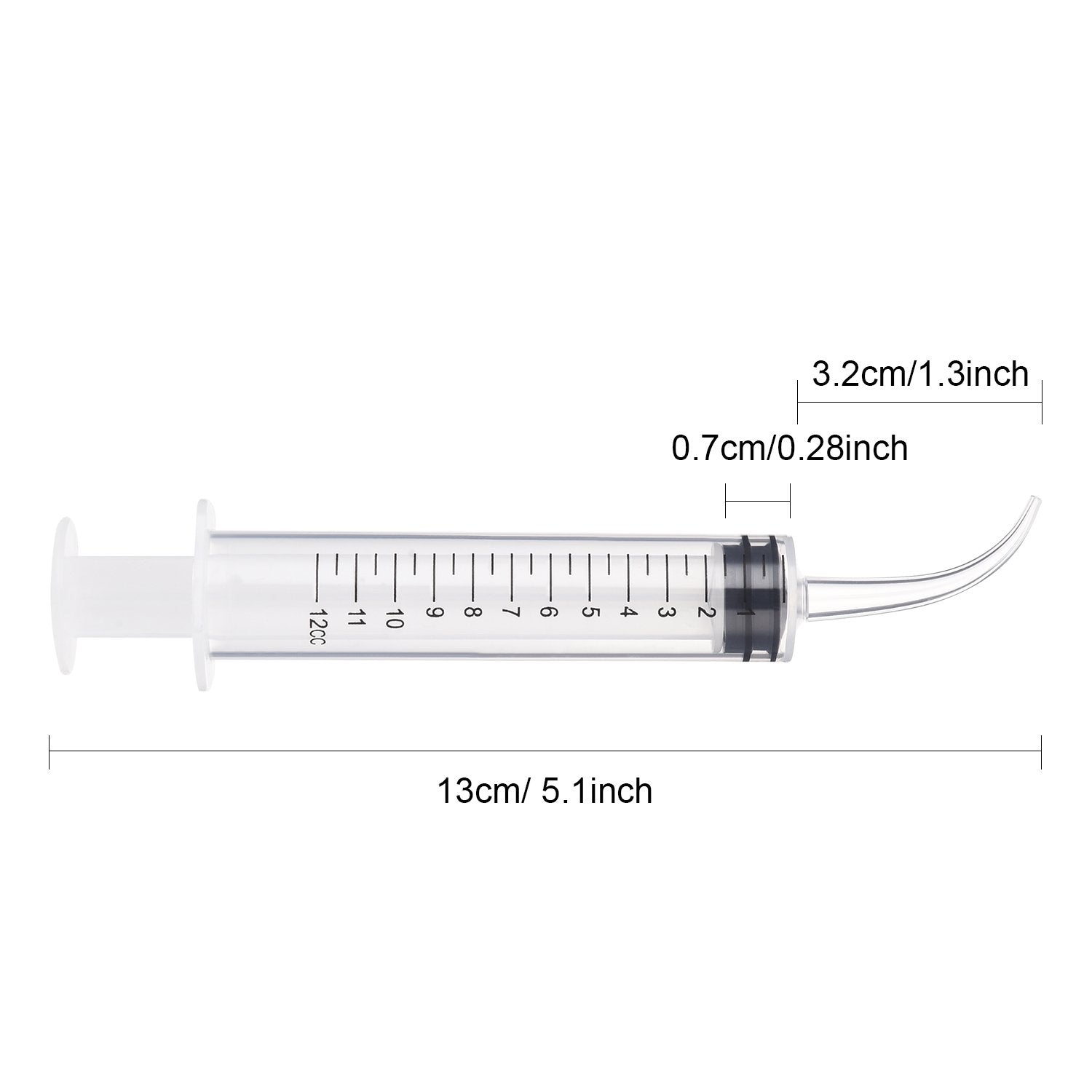 8 Pcs Syringe 12Cc Dental Irrigation Syringe with Curved Tip for Wisdom Teeth Measurement Disposable Water Oral Mouth Liquid Tonsil Stone Squirt Mouthwash Cleaner Syringes