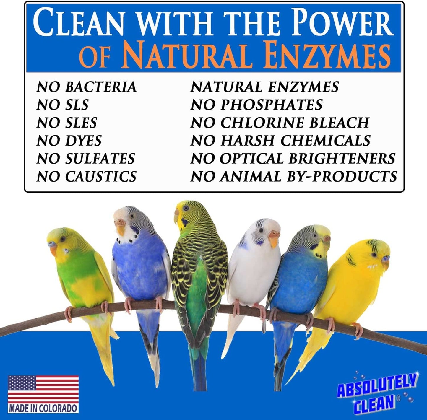 Amazing Bird Cage Cleaner and Deodorizer - Just Spray/Wipe - Safely & Easily Removes Bird Messes Quickly and Easily - Made in the US - Fragrance Free - 16Oz (Pack of 2)