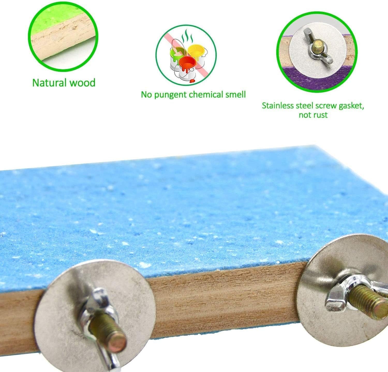 Colorful Bird Perch Stand Platform Natural Wood Playground Paw Grinding Clean for Pet Parrot Budgies Parakeet Cockatiels Conure Lovebirds Rat Mouse Cage Accessories Exercise Toys