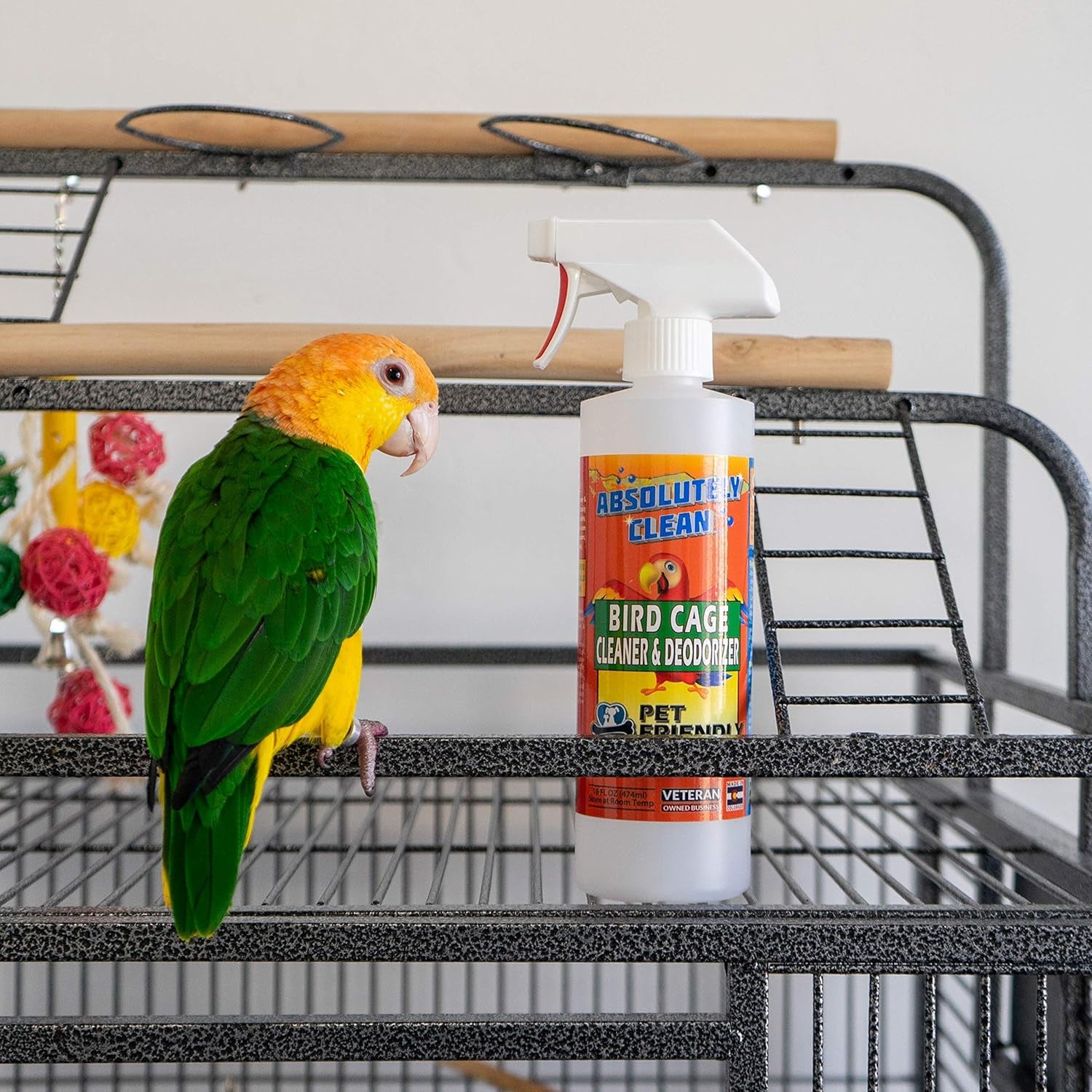 Amazing Bird Cage Cleaner and Deodorizer - Just Spray/Wipe - Safely & Easily Removes Bird Messes Quickly and Easily - Made in the US - Fragrance Free - 16Oz (Pack of 2)