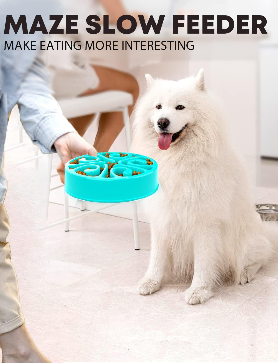 Dog Bowls, (2 Cup) Puzzle,Maze Dog Food Bowl, Slow Feeder Dog Bowls Large Breed,Medium Breed, Small Breed, Slow Eating Bowl, Puppy Cat